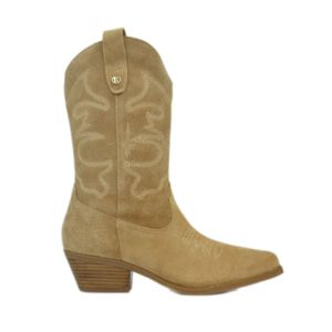 Bota Bottero Cano Médio Western Camurça Tan Feminina 107041