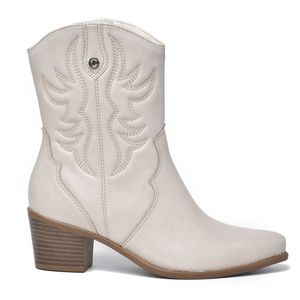 Bota Via Marte Western Bege Feminina 181865