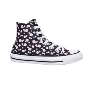 Tênis Converse All Star Cano Médio Flores Preto Feminino 141576