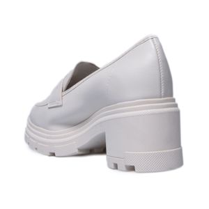 Sapato Moleca Mocassim Tratorado Off White Feminino 107025