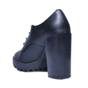 Sapato Moleca Oxford Salto Alto Preto Feminino