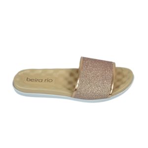 Chinelo Beira Rio Slide Gliter Rose Feminino