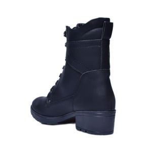 Bota Mooncity Coturno Salto Baixo Preto Feminina