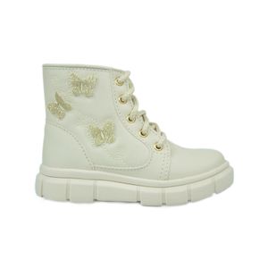 Bota Lily Kids Coturno Off White Infantil Feminina