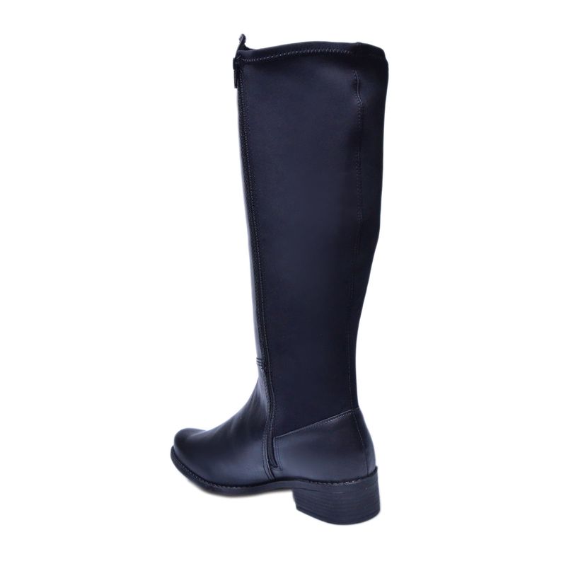 Bota-Bottero-Cano-Alto-Salto-Baixo-Preto-Feminina
