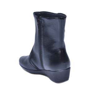 Bota Piccadilly Cano Curto Anabela Preto Feminina