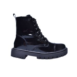 Bota Lady Choice Coturno Verniz Preto Feminina