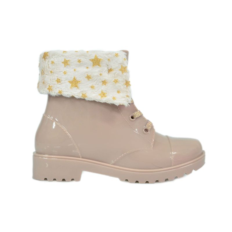 Bota-Luelua-Coturno-Verniz-Bege-Infantil-Feminina
