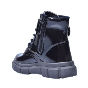 Bota Pinokio Coturno Verniz Preto Feminina Infantil