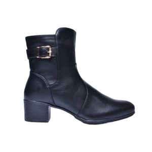 Bota Mooncity Cano Curto Salto Médio Preto Feminina