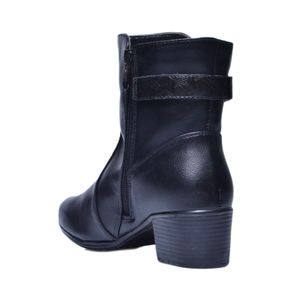 Bota Mooncity Cano Curto Salto Médio Preto Feminina