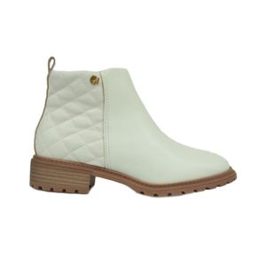 Bota Modare Cano Curto Salto Baixo Off White Feminina