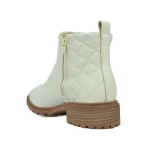 Bota Modare Cano Curto Salto Baixo Off White Feminina