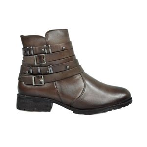 Bota Zapattero Cano Curto Marrom Feminina