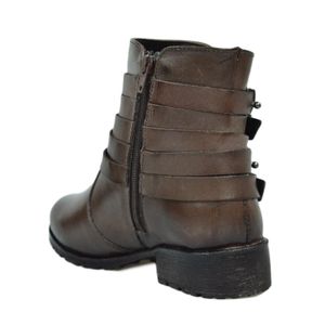 Bota Zapattero Cano Curto Marrom Feminina