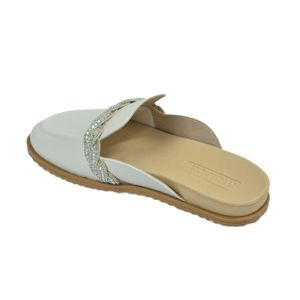 Mule Clog Moleca Off White Feminino