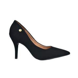 Sapato Vizzano Scarpin Bico Fino Nobuck Preto Feminino