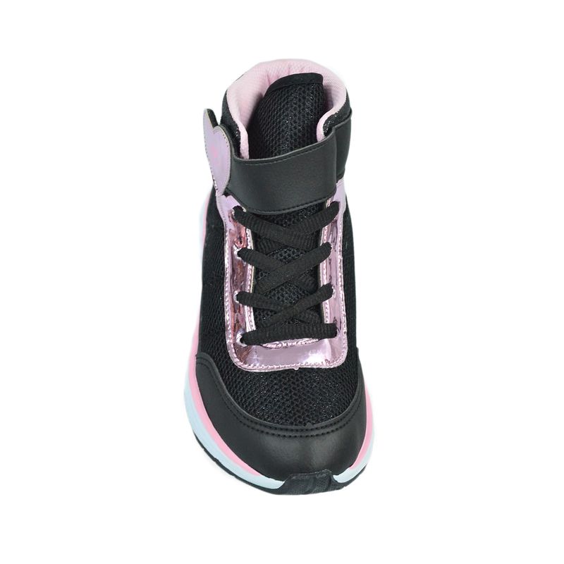 Tenis-Via-Vip-Cano-Medio-Preto-Rosa-Infantil-Feminino-Vv8504-Pto-Rsa