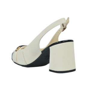 Sapato Dakota Scarpin Preto Off White  Feminino G9732