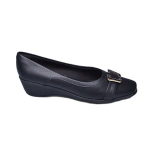 Sapato Piccadilly Anabela Confort Preto Feminino 143212-9