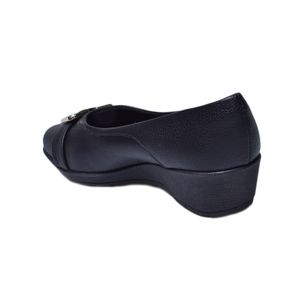 Sapato Piccadilly Anabela Confort Preto Feminino 143212-9