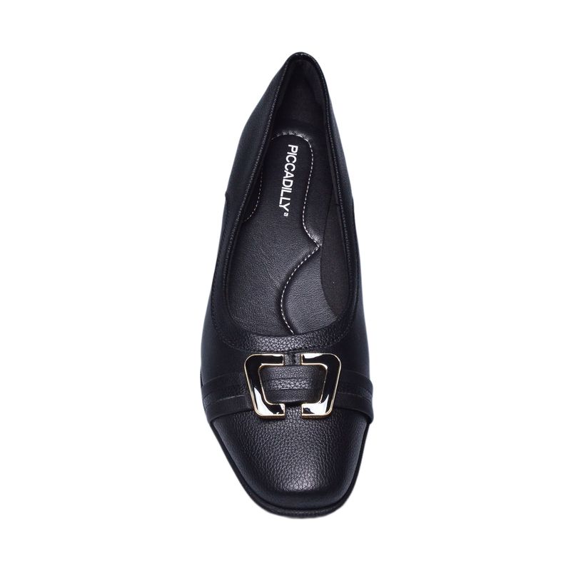 Sapato Piccadilly Anabela Confort Preto Feminino 143212-9