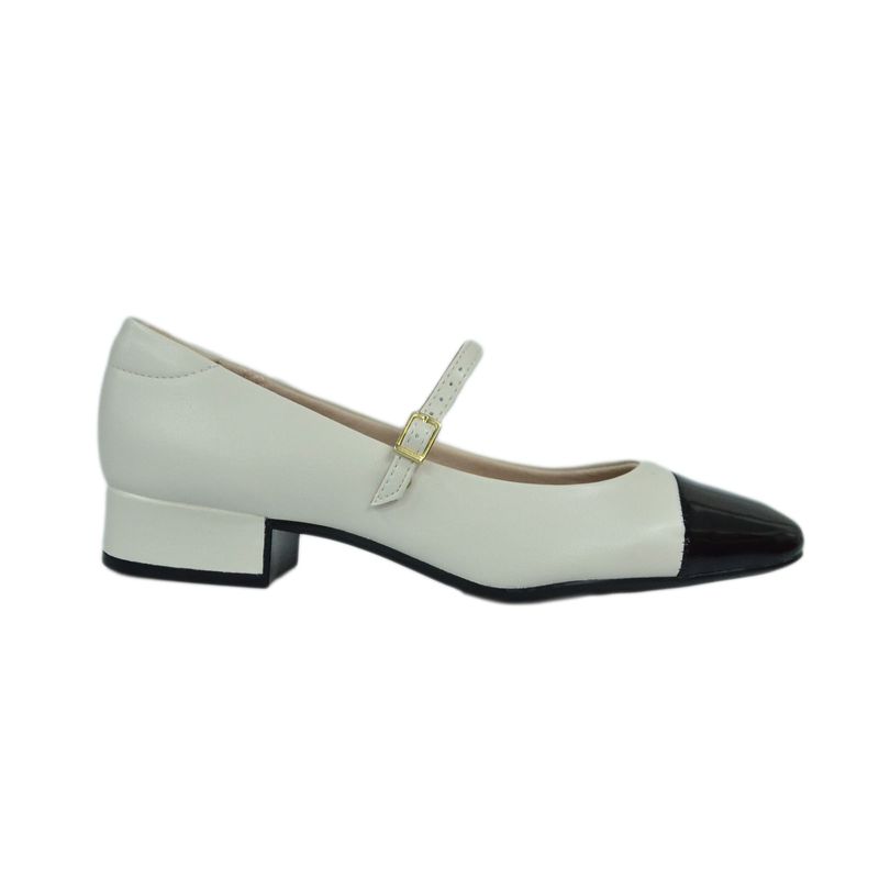 Sapato-Moleca-Scarpin-Salto-Baixo-Off-White-Preto-Feminino-5795.103