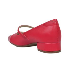 Sapato Moleca Scarpin Salto Baixo Vermelho Feminino 5795.103