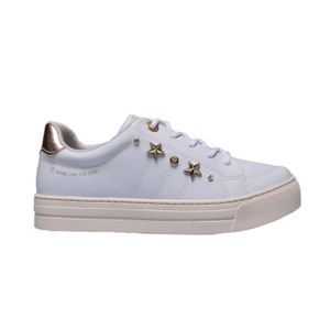 Tênis Ramarim Flatform Branco Dourado Feminino 24-93106