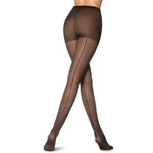 Meia Calca Lupo Risca Atras Fio 15 Preto Feminina
