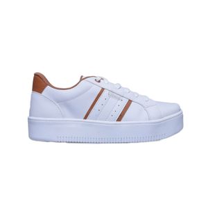 Tênis Izalu Branco Caramelo Feminino 21085iz