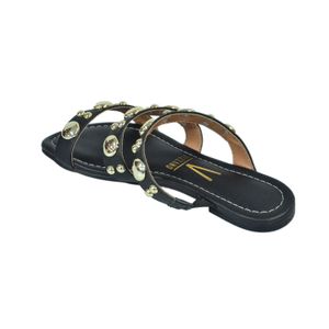 Sandália Vizzano Rasteira Preto Feminino 6235-1701-7286