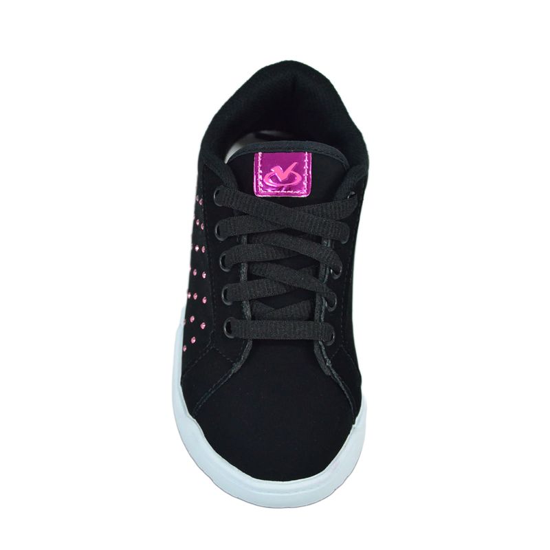 Tenis-Via-Vip-Preto-Pink-Infantil-Feminino-Vv4017