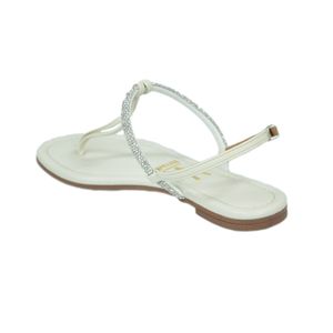 Sandália Vizzano Rasteira Off White Feminina 6371-378