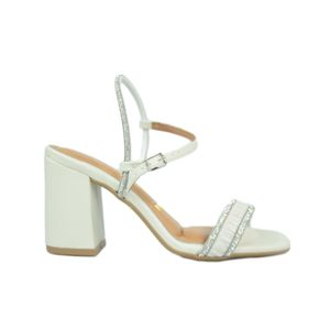 Sandália Vizzano Salto Alto Off White Feminina 6409-218