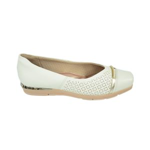 Sapato Piccadilly Confort Off White Feminino 147312-1