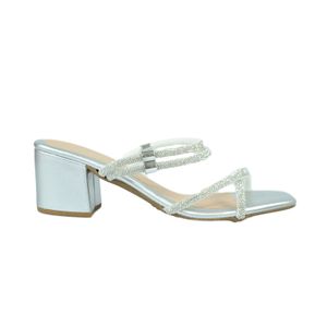 Sandália Lady Choice Salto Médio Prata Feminino 3976sg