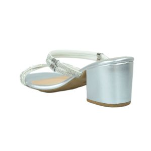 Sandália Lady Choice Salto Médio Prata Feminino 3976sg
