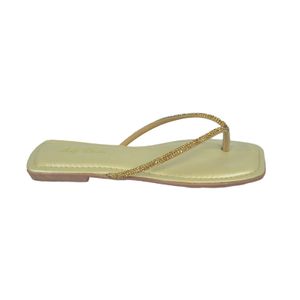 Tamanco Lady Choice Rasteiro Dourado Feminino Ff2132-1