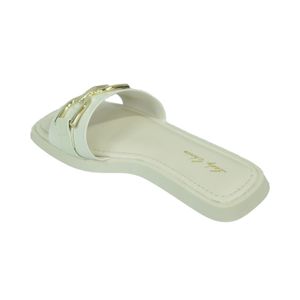 Tamanco Lady Choice Rasteiro Off White Feminino Kc2253