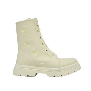 Bota Chique Top Coturno Bege Infantil Menina