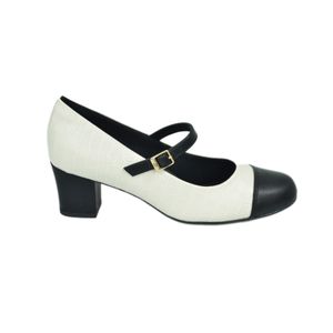 Sapato Piccadilly Clás Scarpin Salto Médio Off White Feminino