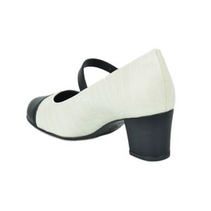 Sapato Piccadilly Clás Scarpin Salto Médio Off White Feminino