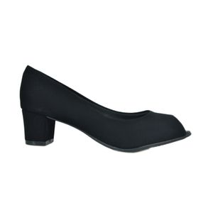 Sapato Beira Rio Peep Toe Salto Médio Preto Feminino 4777.400