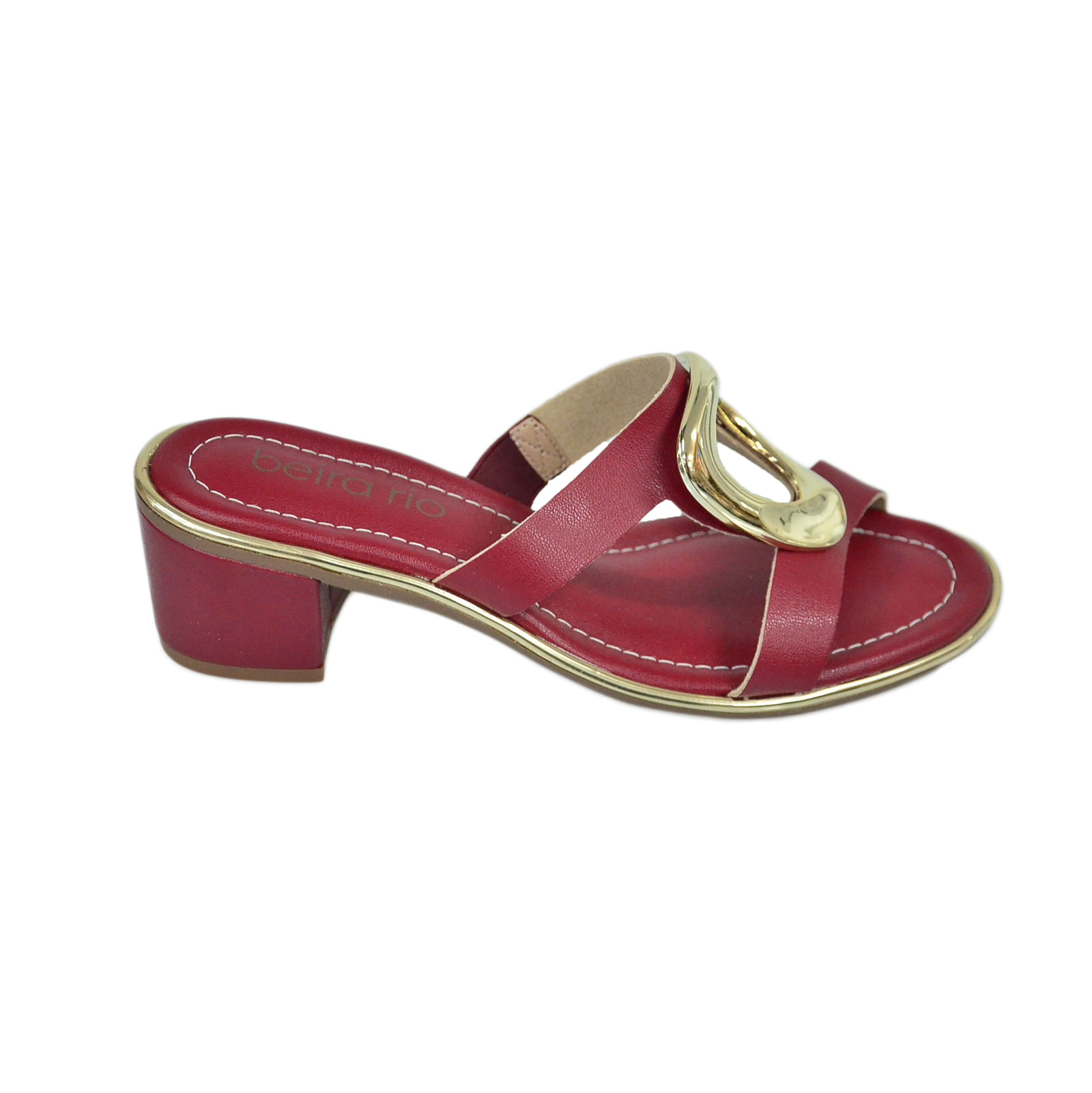 Tamanco Beira Rio Salto Medio Vermelho Feminino 8379.257 - Omar