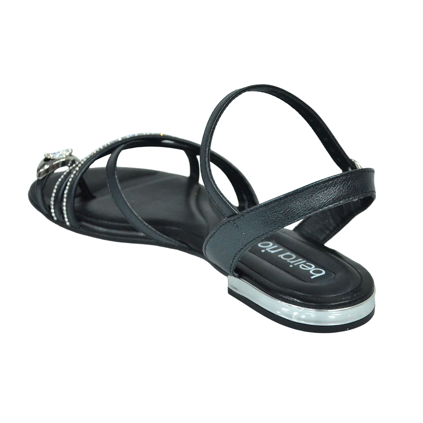Sandália Beira Rio Rasteira Preto Feminino 8263.988.242 - Omar