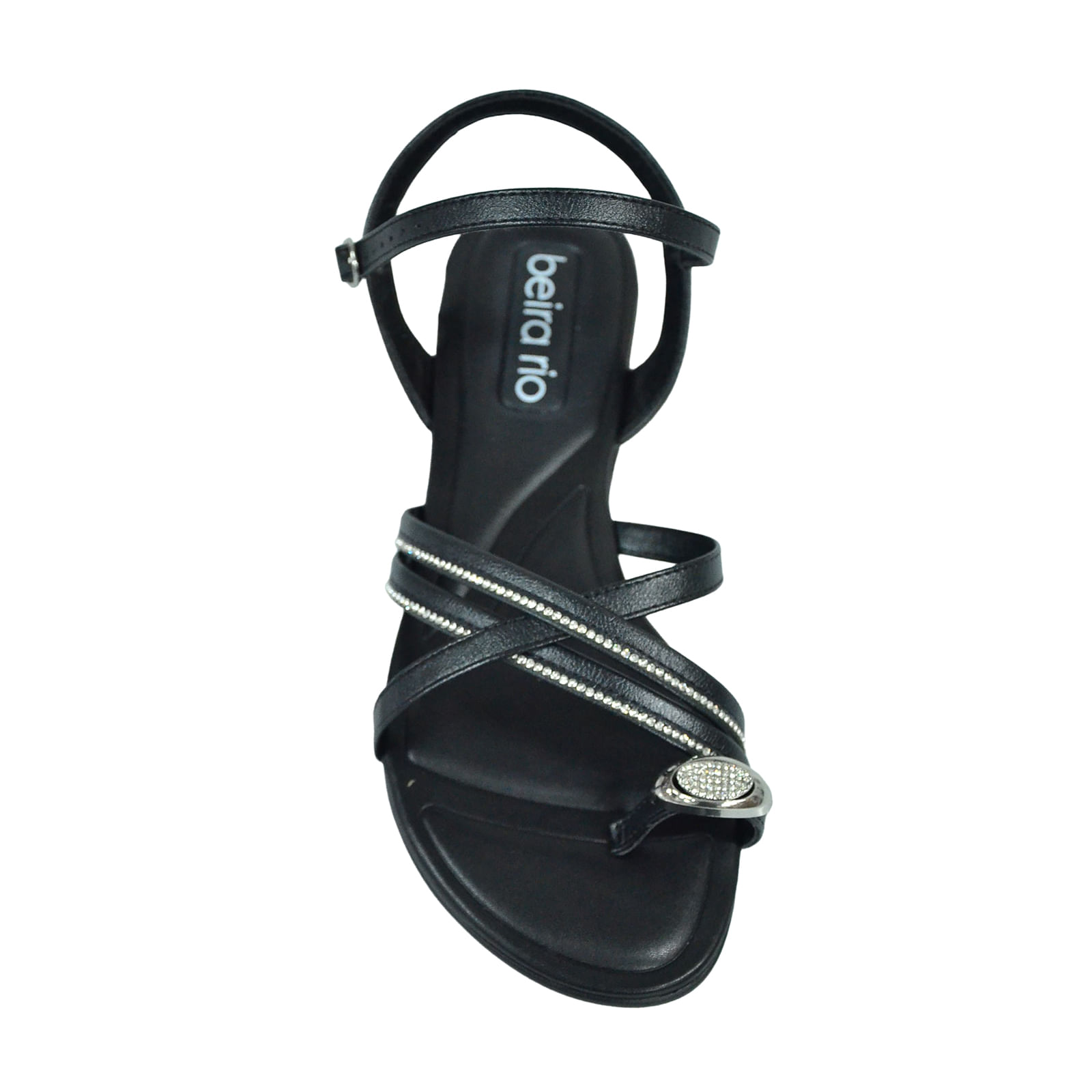 Sandália Beira Rio Rasteira Preto Feminino 8263.988.242 - Omar